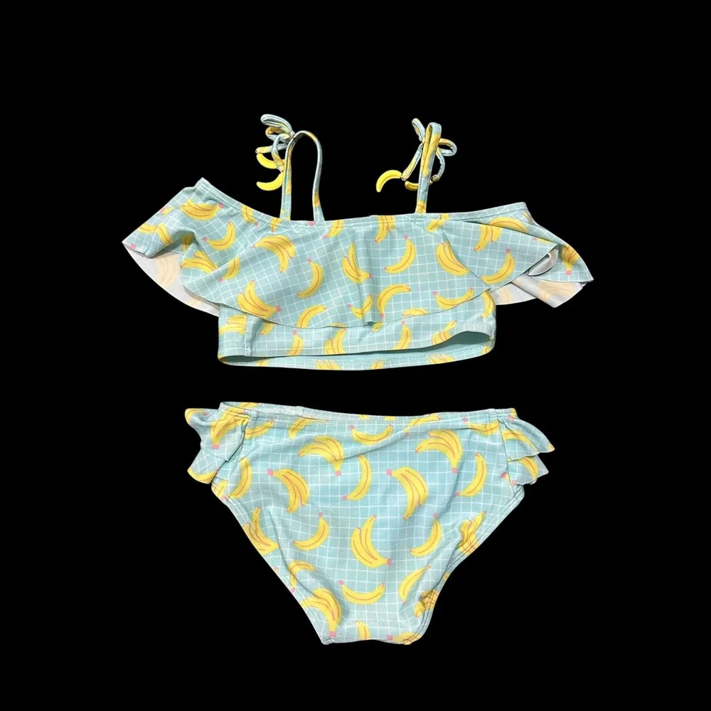 Justice & Art Class Girls Bikini Swimsuit Bundle Size 5/6 6/6X‎ Orange Banana